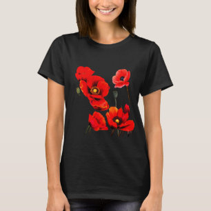 Camiseta de amapola roja
