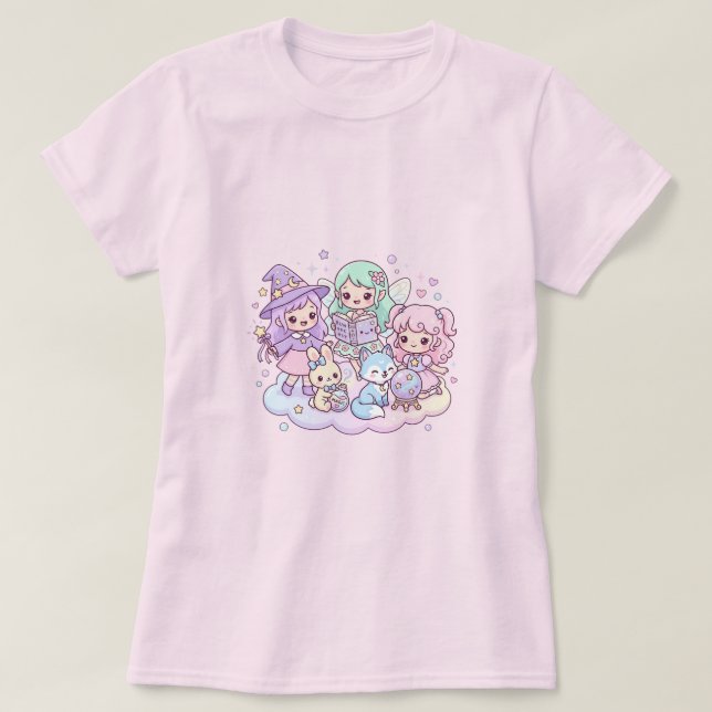 Camiseta de Amigas Mágicas Pastel (Diseño del anverso)