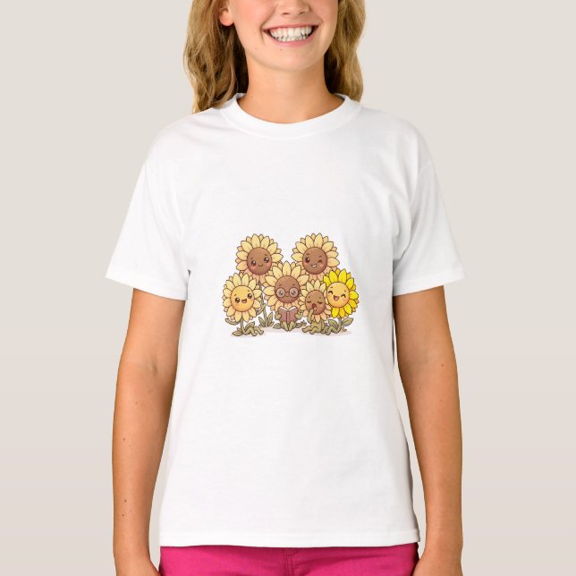 Camiseta de amigos girasoles lindos (Anverso)