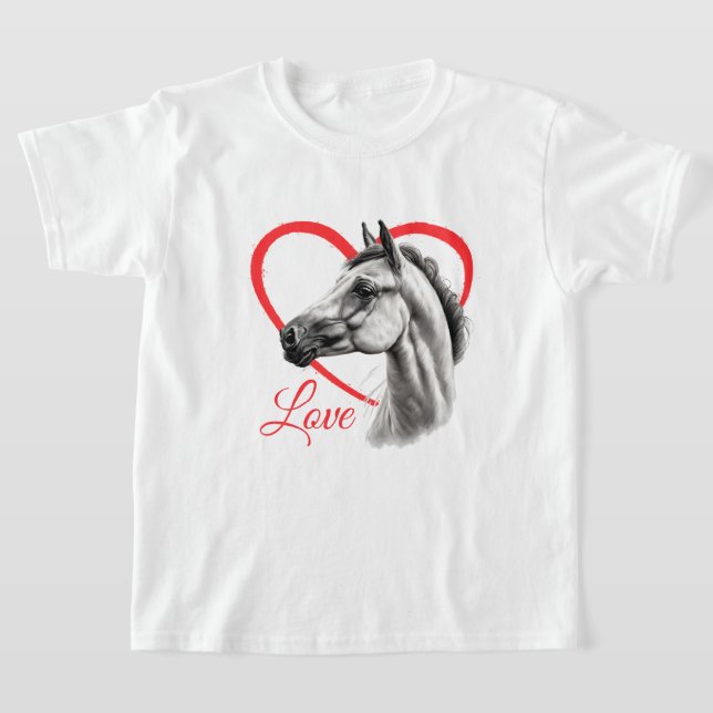 Camiseta de amor a caballo de niños (Distribución)