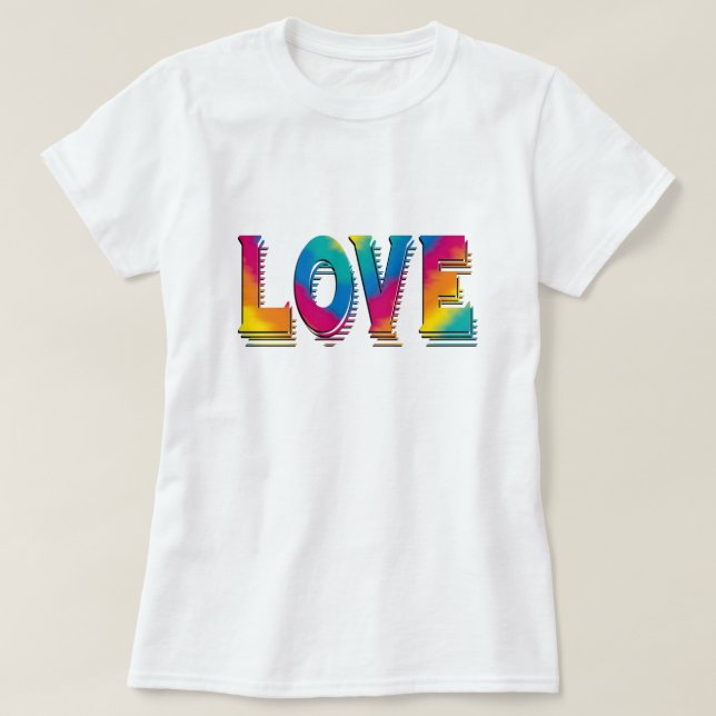 Camiseta de amor colorida (Diseño del anverso)