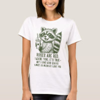 Camiseta de amor de café helado de mapache lindo