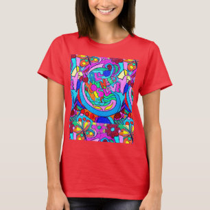 camiseta de amor de estilo hippie de los años 70