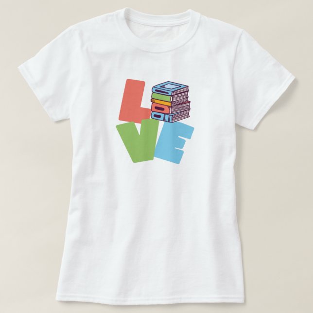 Camiseta de amor de libro (Diseño del anverso)