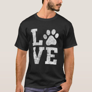 Camiseta de amor de perro vintage, amor de gato, p