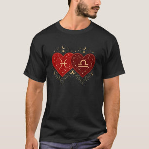 Camiseta de amor de Piscis Libra Romántico Día de