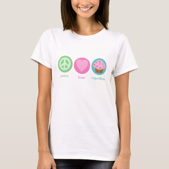 Camiseta de amor por la paz y pasteles (Anverso)