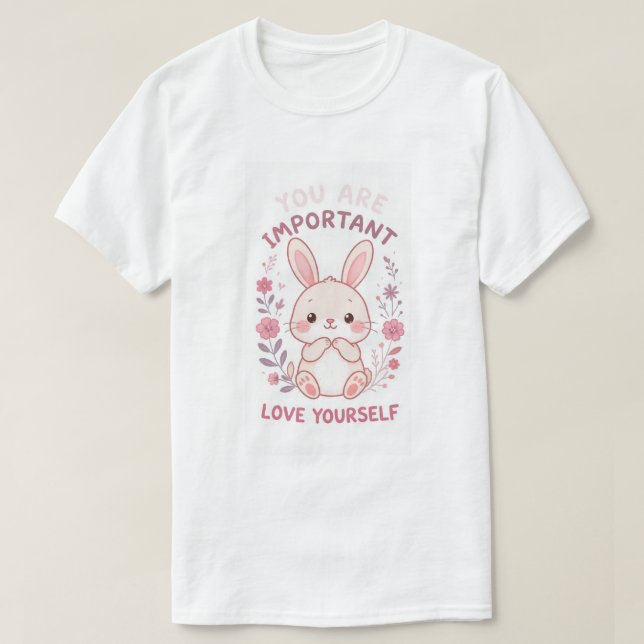 Camiseta de amor propio con conejo lindo - Eres Im (Diseño del anverso)