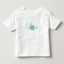 Camiseta de amor verde azulada