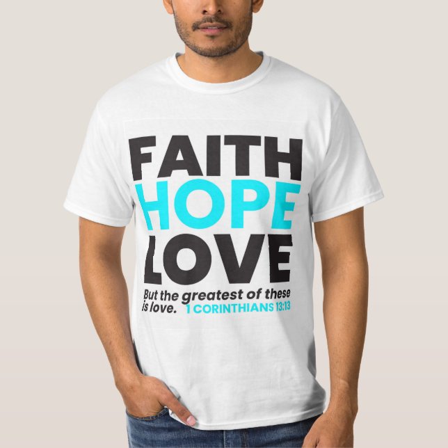 Camiseta de amor y esperanza de fe (Anverso)