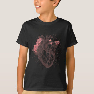 Camiseta de anatomía del corazón anatómico de muje