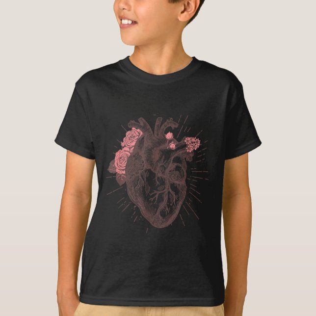 Camiseta de anatomía del corazón anatómico de muje (Anverso)