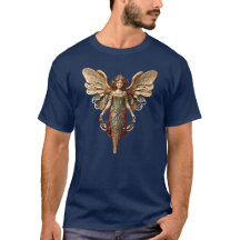 Camiseta de ángel adorno estilo vintage de Navidad