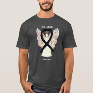 Camiseta de ángel con cinta de conciencia negra pa