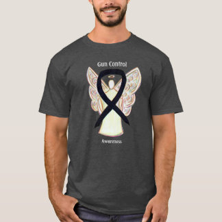 Camiseta de ángel con cinta de conciencia negra pa