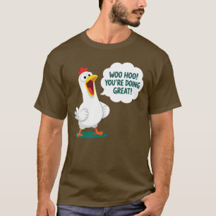 Camiseta de animación motivacional de pollo de ali