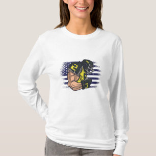 Camiseta de animador de fútbol americano con bande