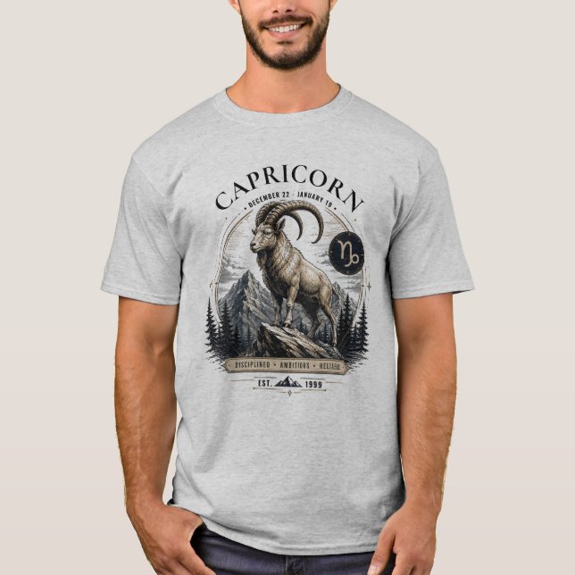 Camiseta de animal del zodiaco Capricornio (Anverso)