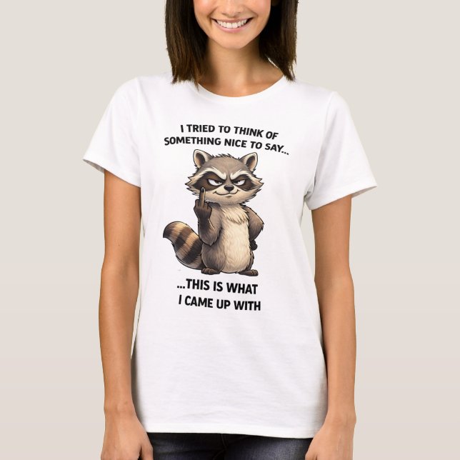Camiseta de animal divertido con actitud de mapach (Anverso)