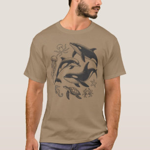 Camiseta de animales del océano vintage   Vida mar
