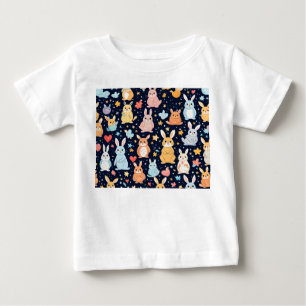 Camiseta de animalito bebé adorable con tonos past