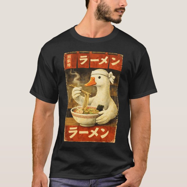 Camiseta de anime de comida de ramen de pato japon (Anverso)