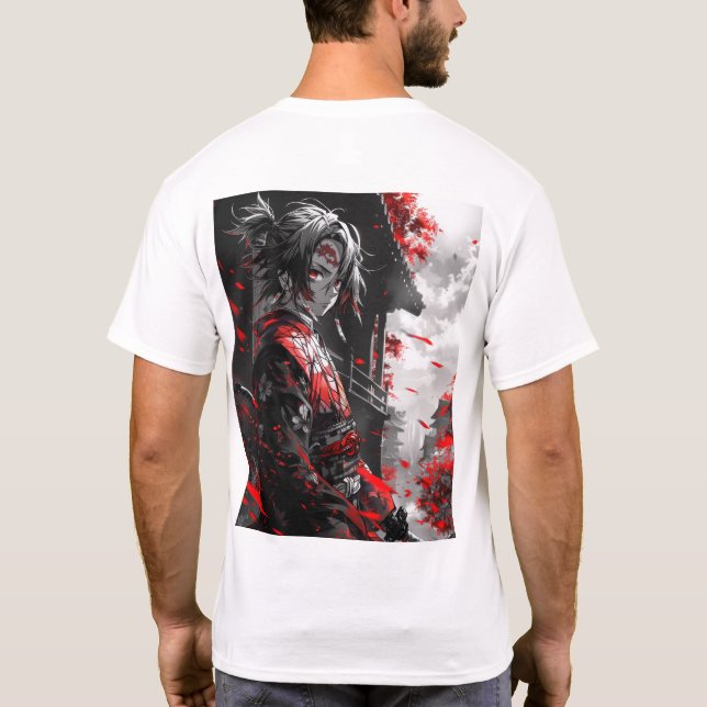 Camiseta De Anime Mínima De Demonio De Mano (Reverso)