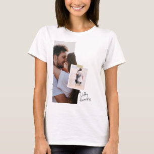 Camiseta de aniversario de Boda de papel blanco y 