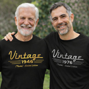 Camiseta de año de nacimiento personalizada, estil