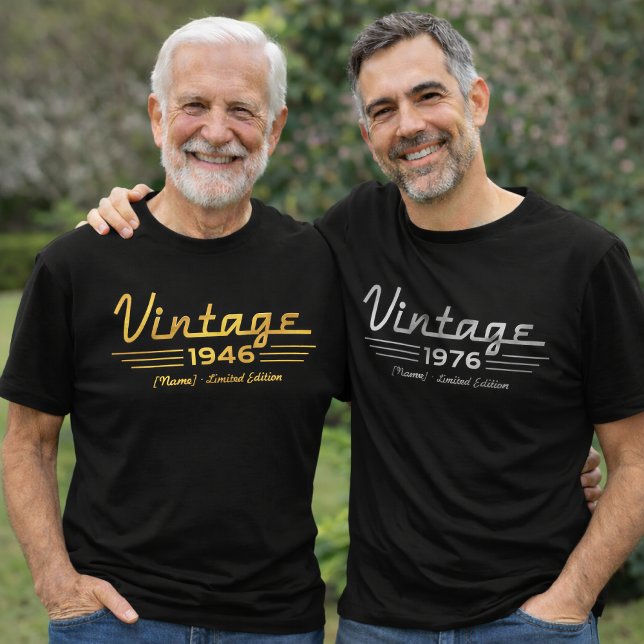 Camiseta de año de nacimiento personalizada, estil (Custom Birth Year Shirt, Classic Car Style Vintage T-Shirt, Personalized Gift for Any Age)