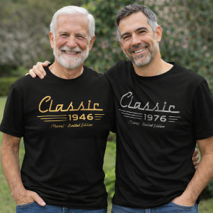 Camiseta de año de nacimiento personalizada, estil