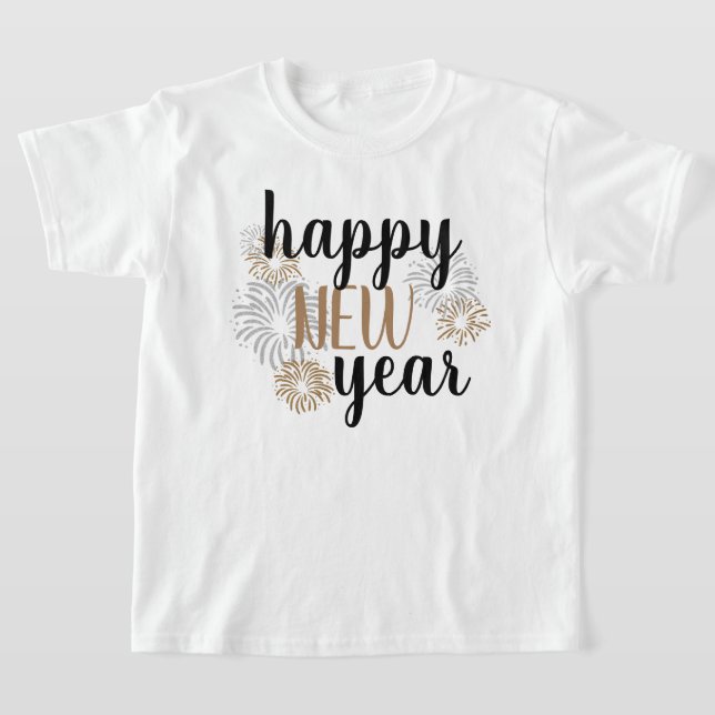 Camiseta de Año Nuevo feliz para chicas (Distribución)