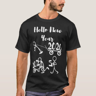 Camiseta de año nuevo moderna y elegante feliz nav
