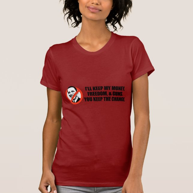 Camiseta de Anti-Obama - usted guarda el cambio (Anverso)