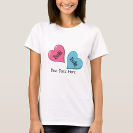 Camiseta de anuncio de fecha de parto para gemelos