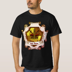 Camiseta de apellido con escudo de familia Crown