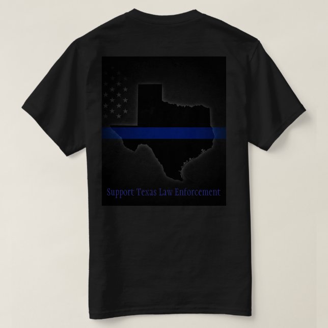 Camiseta de apoyo a la aplicación de la ley en Tex (Reverso del diseño)