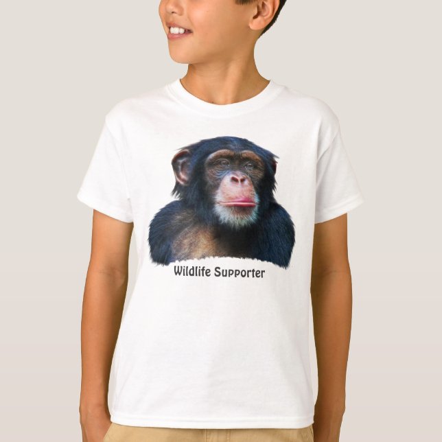 Camiseta de apoyo a la vida silvestre CHIMPANZEE I (Anverso)