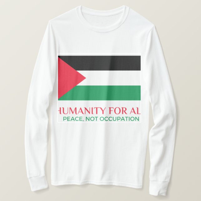 Camiseta de apoyo palestino de manga larga (Anverso del diseño)
