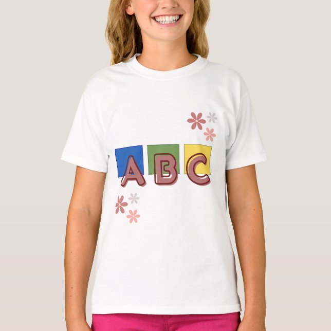 Camiseta de aprendizaje de ABC linda para niños Co (Anverso)