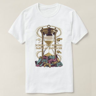 Camiseta de árbitro de tiempo frente a la pantalla