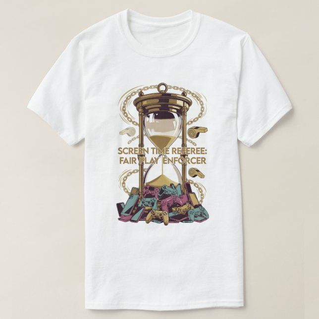 Camiseta de árbitro de tiempo frente a la pantalla (Diseño del anverso)