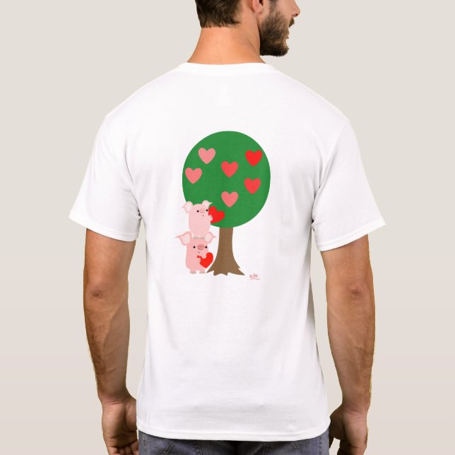 Camiseta de árbol de amor simple (diseño en la par (Reverso)