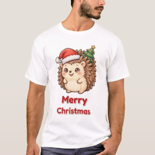 Camiseta de árbol de erizo de Navidad feliz