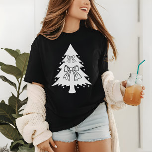 Camiseta de árbol de Navidad con lazo Coquette vib