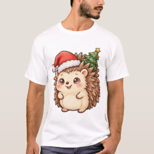 Camiseta de árbol de Navidad con sombrero de Santa