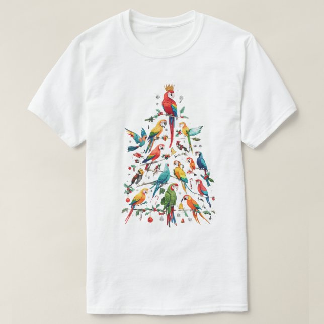 Camiseta de árbol de Navidad de Parrot (Diseño del anverso)