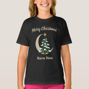 Camiseta de árbol de Navidad de pijama (personaliz