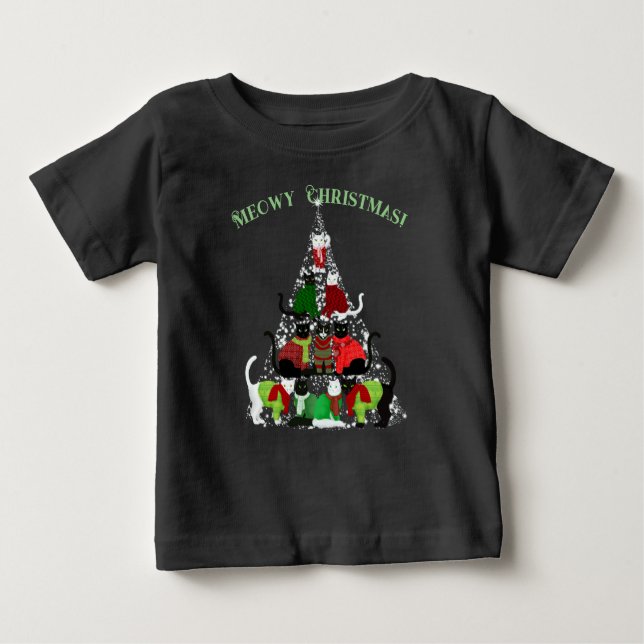 Camiseta de árbol de Navidad kitty (Anverso)