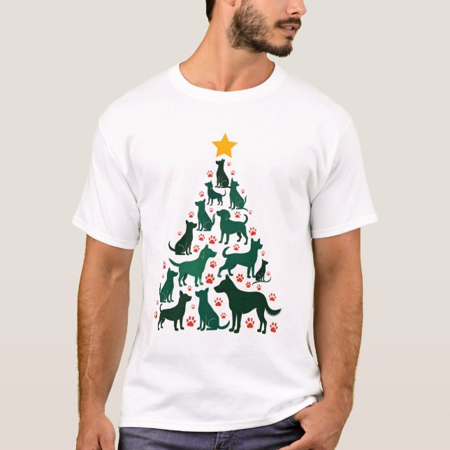 Camiseta de árbol de Navidad para perros - Navidad (Anverso)